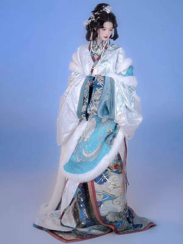 Embroidery Cotton - 새로운 Hanfu 여성 Zhan Guo Robe