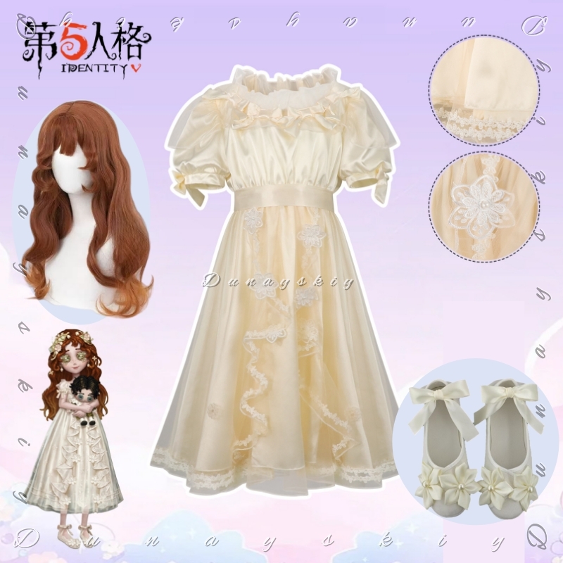 Embroidery Yellow Dress - Identity V 어린 소녀 오이디푸스 코스프레