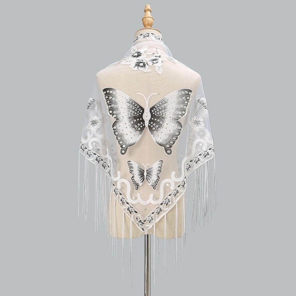 럭셔리 플라워 레이스 속이 비치는 스카프 나비 자수 태 - Embroidery Hoop Square 리뷰 및 가격