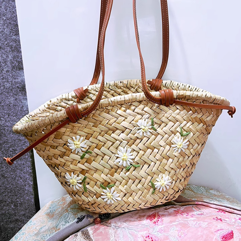캐주얼 내추럴 스트로 숄더 우븐 여성 핸드백 여름 비치 - Embroidery Bali 리뷰 및 가격