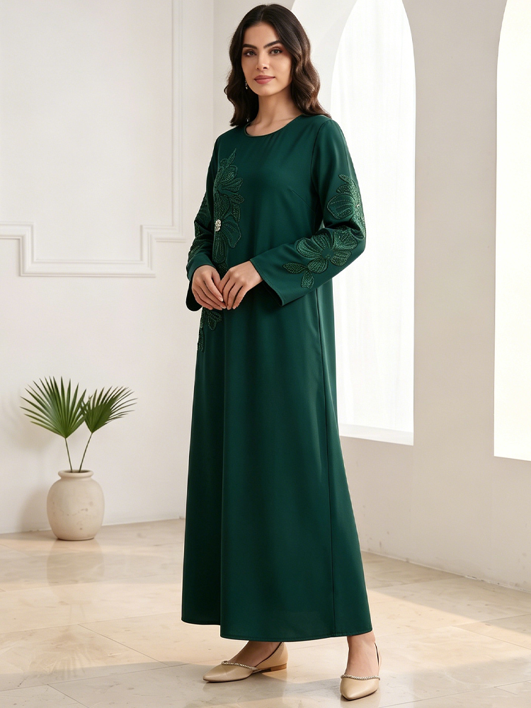 아이유 누엑스 여성 전통 의상 및 아바야 자수 꽃무늬  - Embroidery Kaftan 리뷰 및 가격