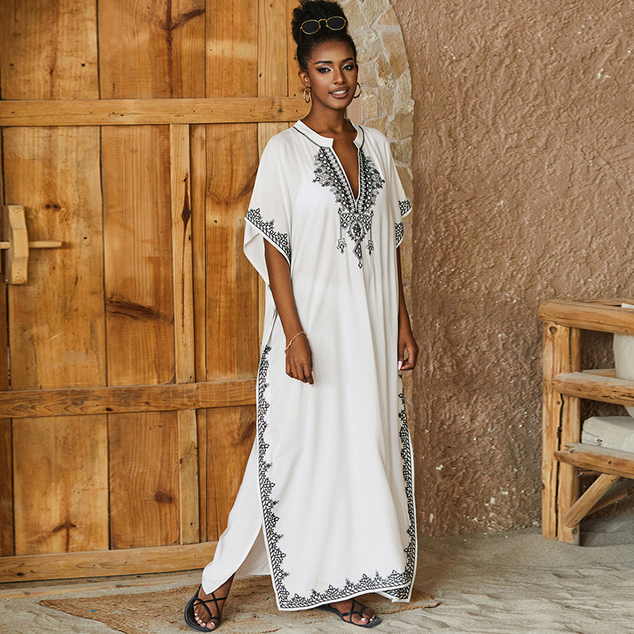 Kaftan 드레스 여성용 수영복 수영복 커버 업 플러 - Embroidery Kaftan 리뷰 및 가격