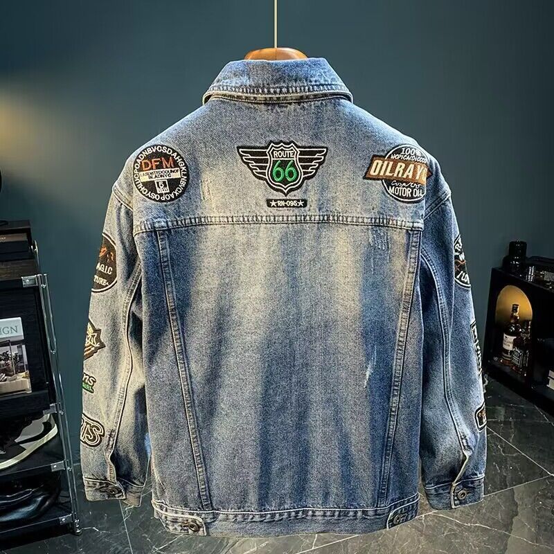 남성 하이 스트리트 자수 패치 데님 재킷 오버사이즈 봄 - Embroidery Patch 리뷰 및 가격