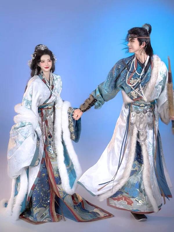 새로운 Hanfu 여성 Zhan Guo Robe Azu - Embroidery Cotton 리뷰 및 가격