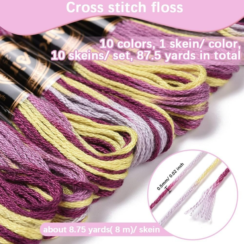 6 가닥 보라색 잡색 자수 치실 그라디언트 색상 크로스 - Embroidery Thread 리뷰 및 가격