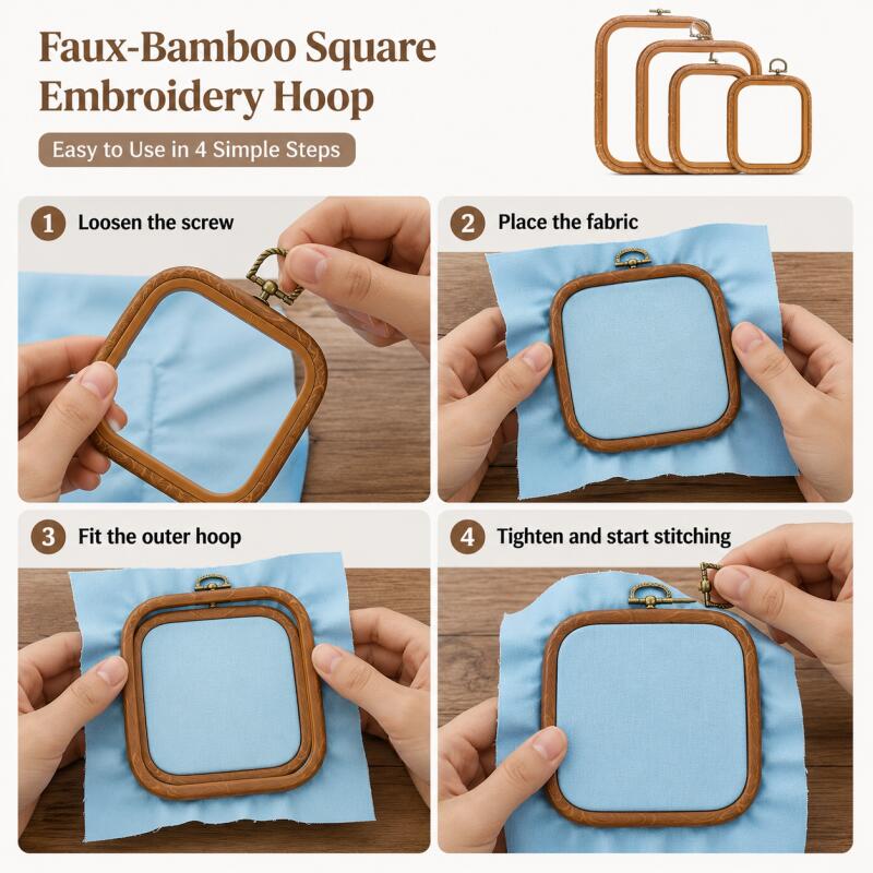 정사각형 장식용 인조 나무 십자수 프레임, 3가지 크기 - Embroidery Hoop Square 리뷰 및 가격