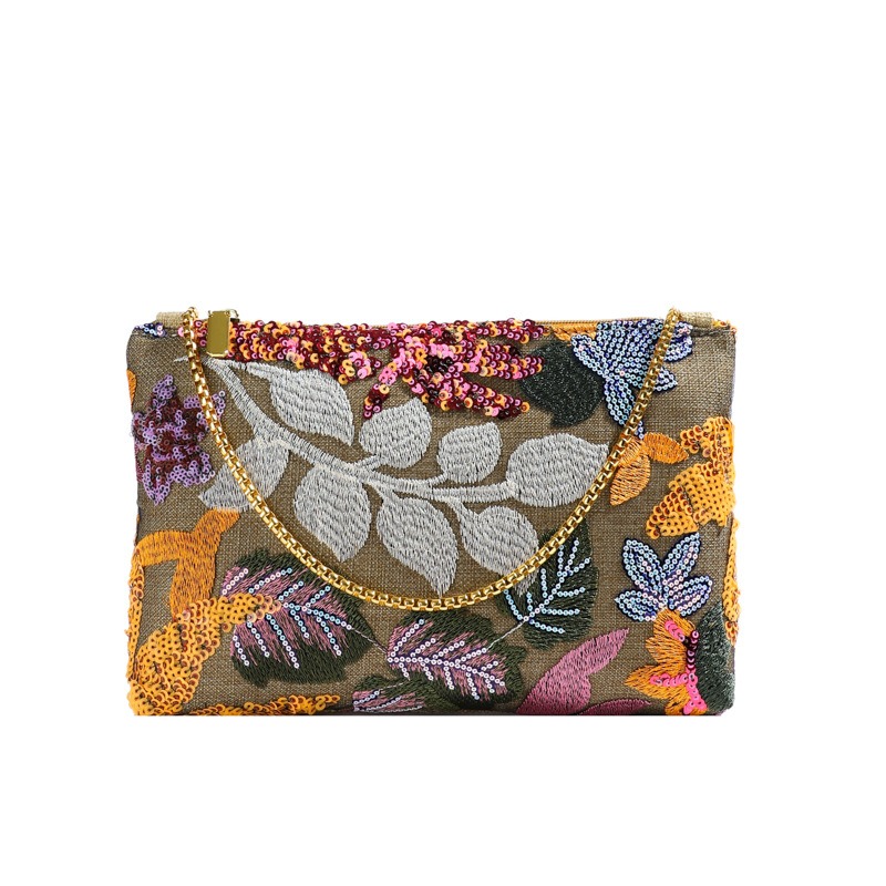 여성용 스팽글 자수 클러치 백 체인 숄더 크로스바디 백 - Embroidery Bali 리뷰 및 가격