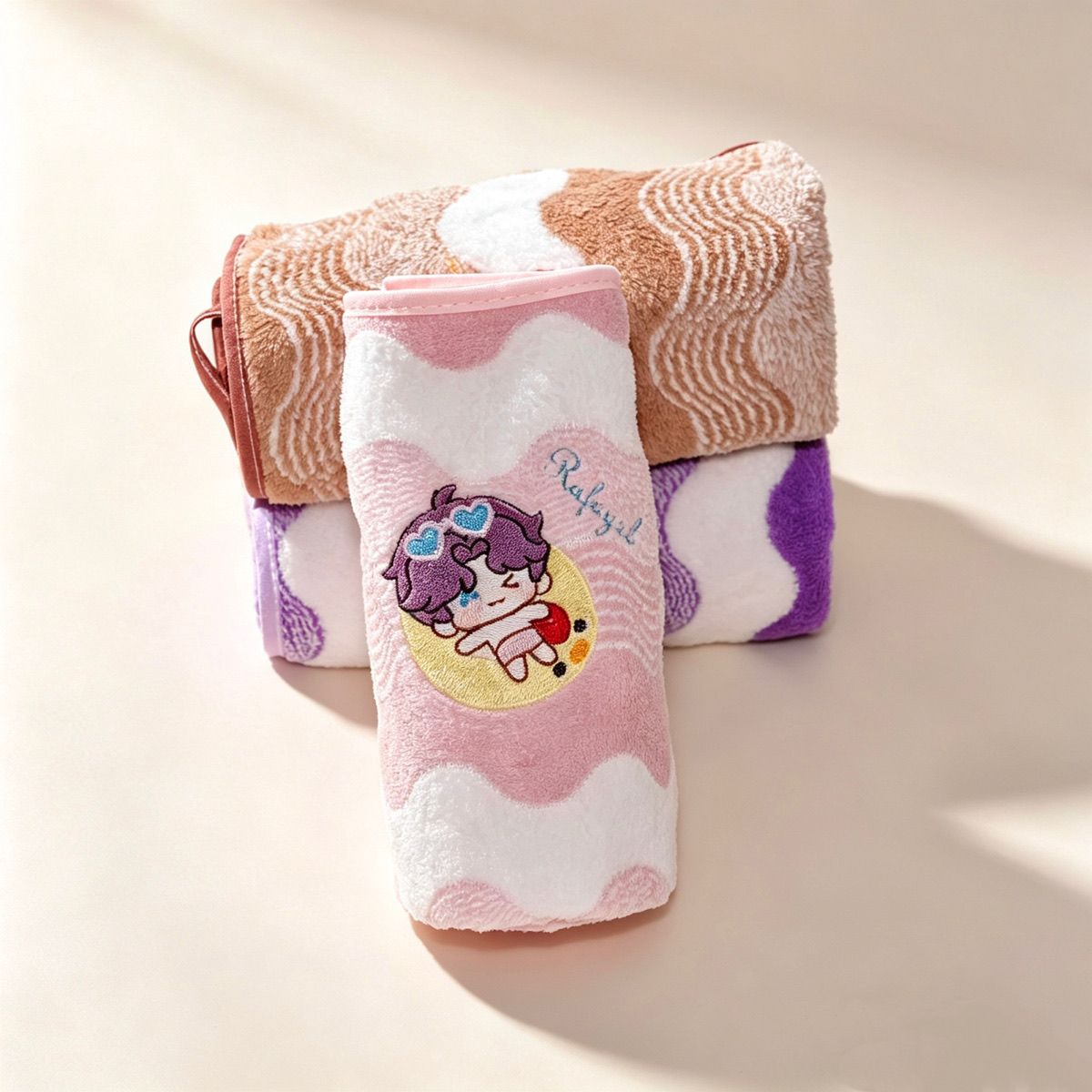 애니메이션 러브 앤 딥스페이스 코랄 플리스 핸드 타월  - Embroidery Thread 리뷰 및 가격