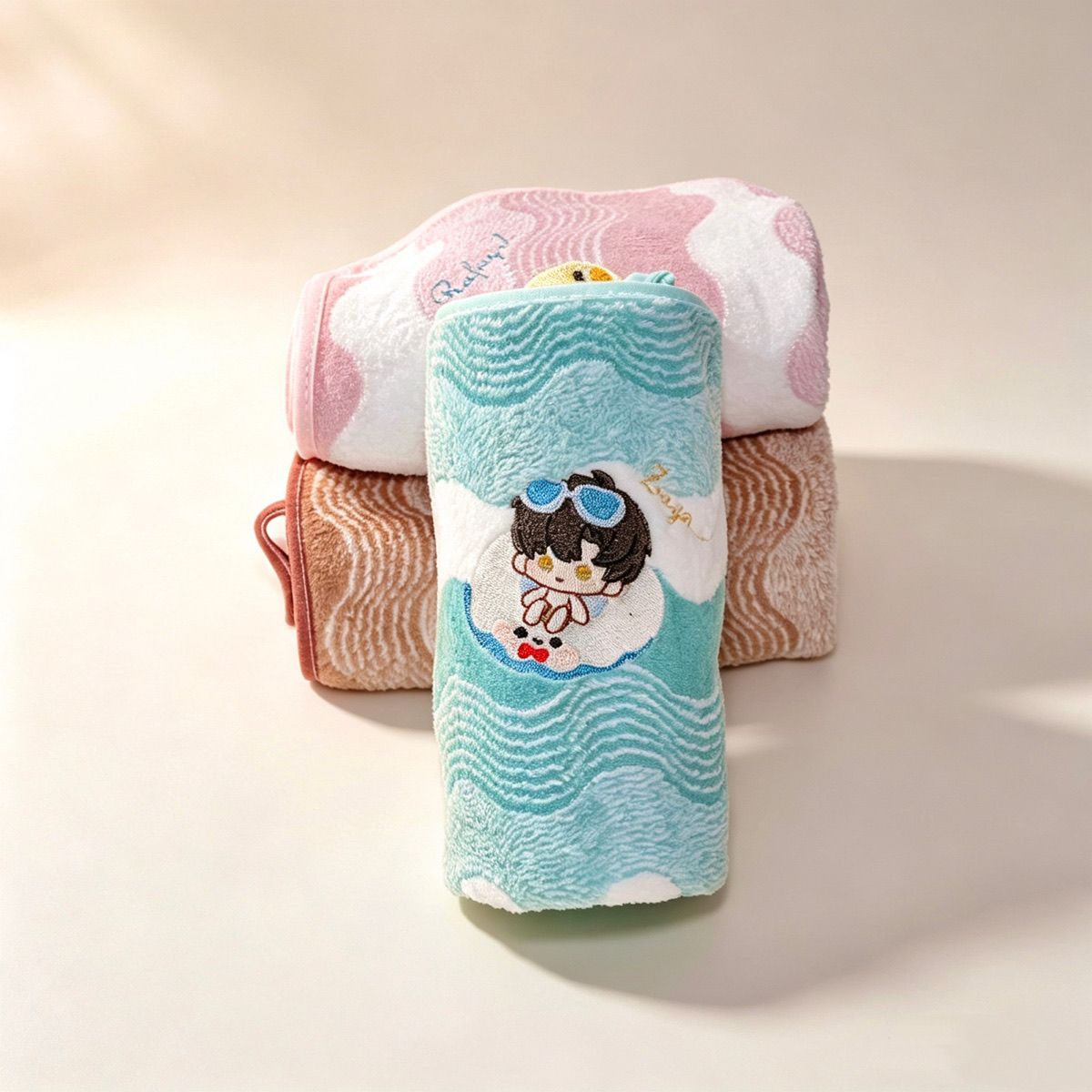 애니메이션 러브 앤 딥스페이스 코랄 플리스 핸드 타월  - Embroidery Thread 리뷰 및 가격