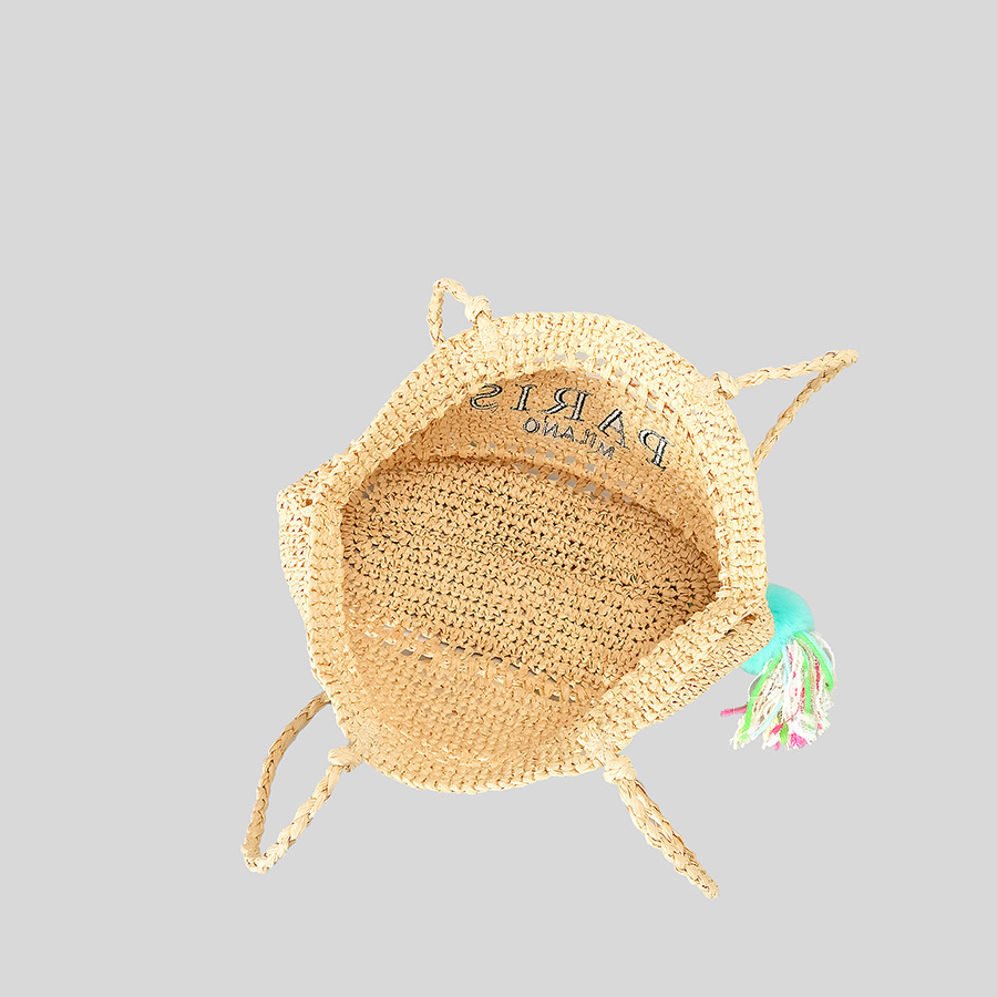 캐주얼 중공 밀짚 토트 백 편지 자수 짠 여성 숄더 가 - Embroidery Bali 리뷰 및 가격