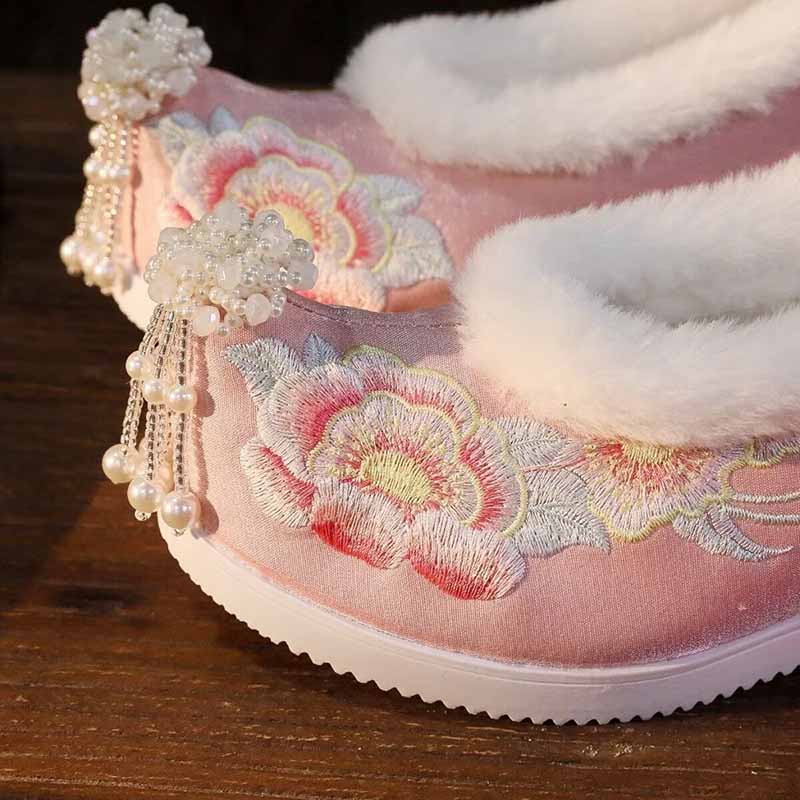 여성 플러스 사이즈 41 #   한복 자수 신발 중국  - Embroidery Cotton 리뷰 및 가격