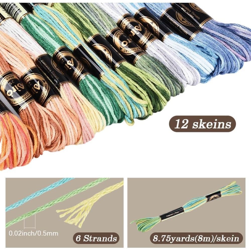 12개의 실뭉치, 105야드 크로스 스티치 자수실, 다 - Embroidery Thread 리뷰 및 가격