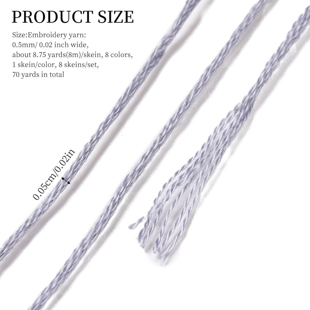 8 Skeins 70 야드 회색 우정 팔찌 문자열 자수 - Embroidery Thread 리뷰 및 가격