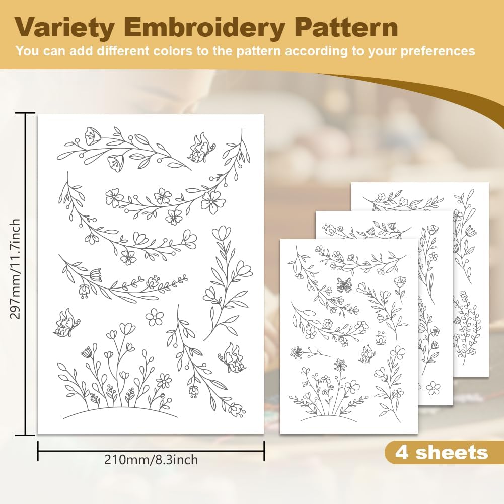 수용성 자수 안정제 종이 스틱 스티치 워시 어웨이 시트 - Embroidery For Beginners 리뷰 및 가격