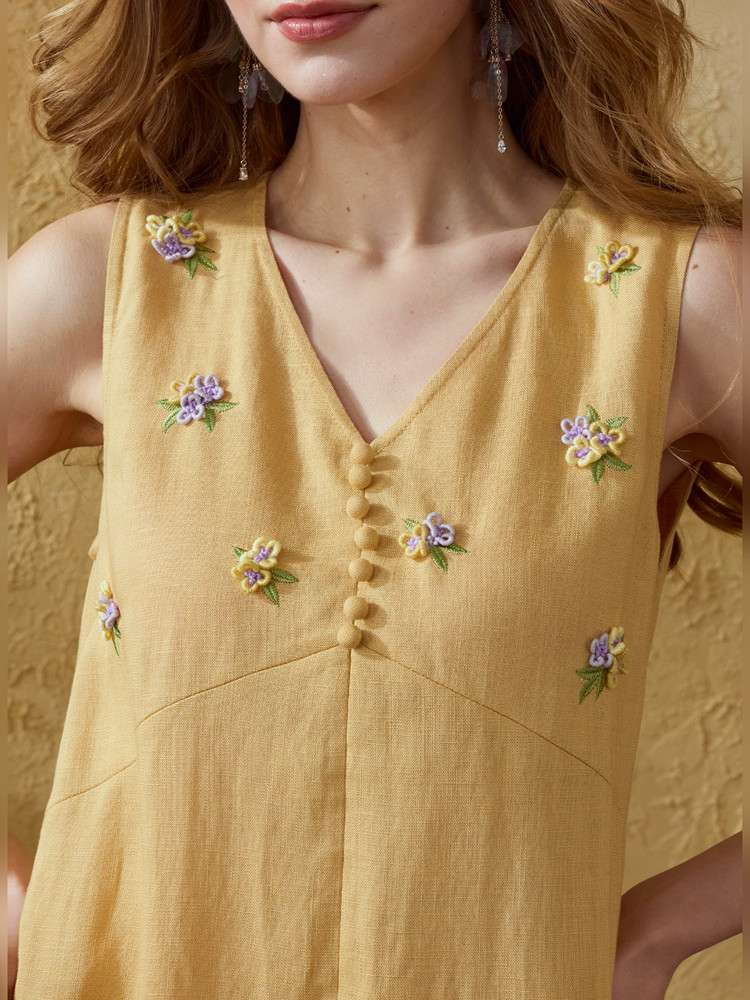 86-98cm 바스트 사이즈 여성용 여름 롱 드레스 프 - Embroidery Yellow Dress 리뷰 및 가격