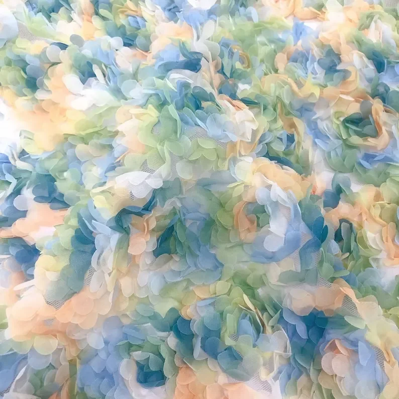 3D 시폰 장미꽃 레이스 원단 꽃 자수 튤 웨딩 파티  - Embroidery Veil 리뷰 및 가격