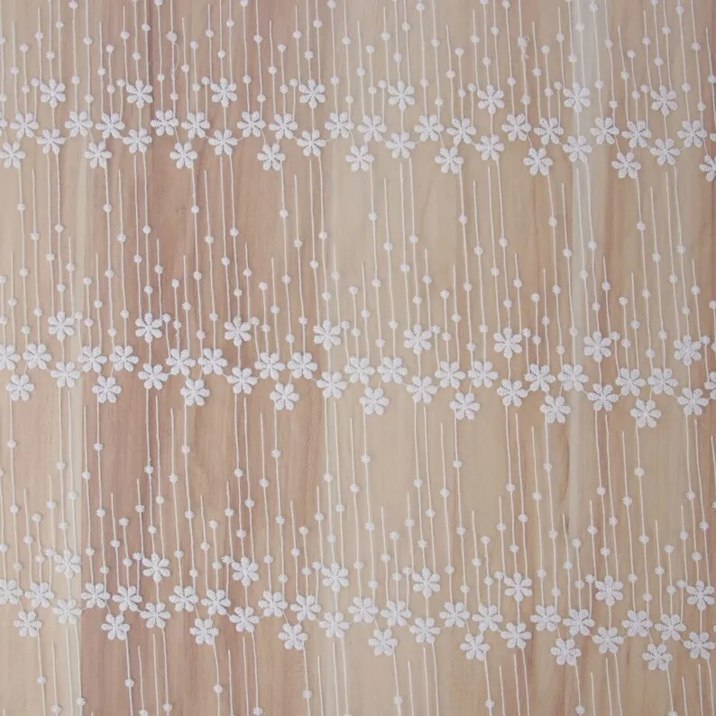 1 야드 꽃 자수 레이스 원단 소녀 드레스를위한 부드러 - Embroidery Veil 리뷰 및 가격