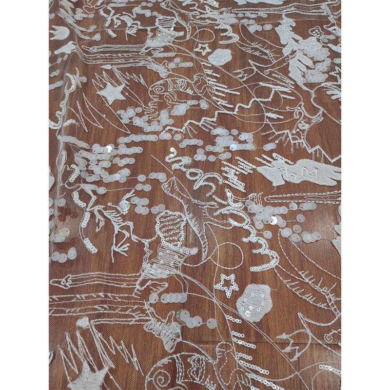 새로운 정교하고 부드러운 데칼 레이스 메쉬 자수 비즈  - Embroidery Veil 리뷰 및 가격