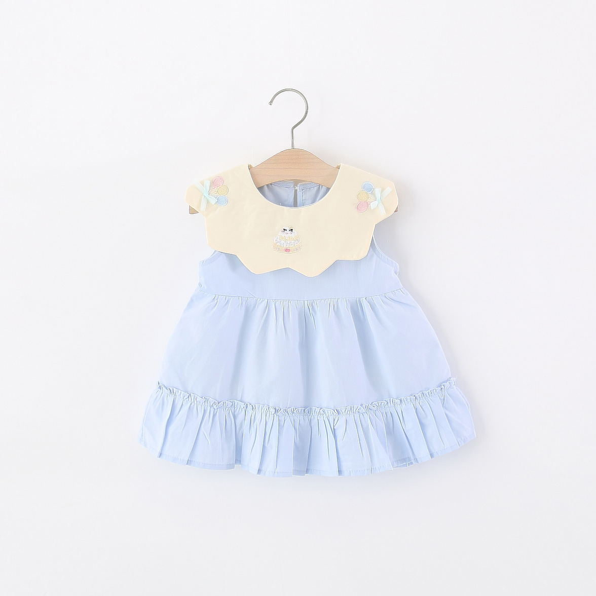 유아 소녀 노란색 면 드레스 민소매 피터팬 칼라 자수  - Embroidery Yellow Dress 리뷰 및 가격