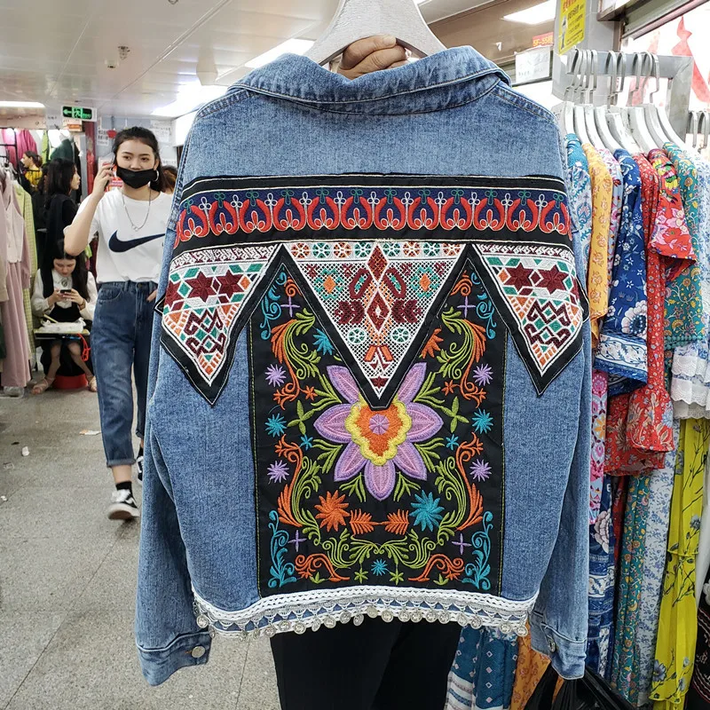 빈티지 블루 자수 스팽글 Tassels 데님 자켓 여성 - Embroidery Jeans 리뷰 및 가격